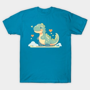 Cute Baby Dino Kawaii Hearts T Rex T-Shirt